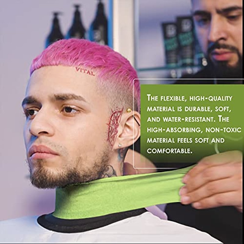 L3 - Level 3 Neck Paper - Disposable and Flexible Neck Strips - Barber and Hair Stylist Supplies - Water Resistant and Self-Adheres to Neck - Pre-Cut and Easy to Use - 5 Rolls (100each) (Green)