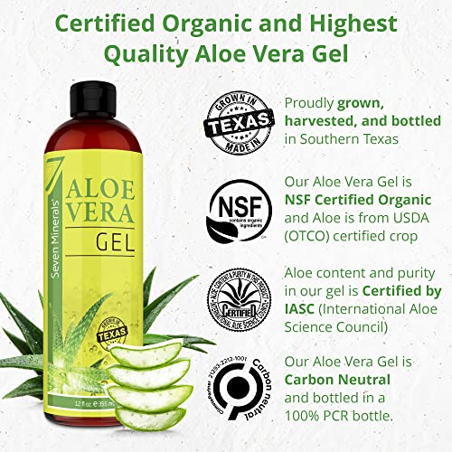 Organic Aloe Vera Gel & Fermented Rice Water Hair Growth Serum with Rosemary Biotin Caffeine Keratin