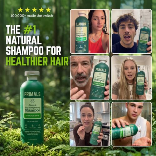 PRIMALS Hair Strengthening Shampoo with Biotin & Raw Honey - Thicker, Fuller Hair - 13.5 Fl Oz