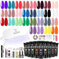 ROSALIND Neon Poly Nail Gel Kit - 28 Colors & 72 Nail Tools, 28 Color Mini Lamp