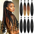 Pre Stretched Braiding Hair 20 Inch Ombre & Black Set for Knotless Box & Goddess Braids