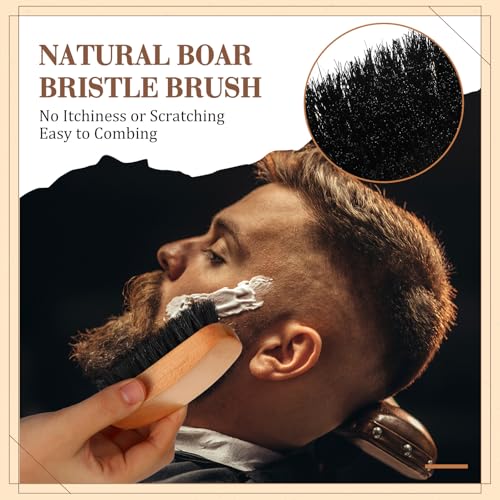 Rectangle Beard Brush & Comb Grooming Set - 10 Pieces