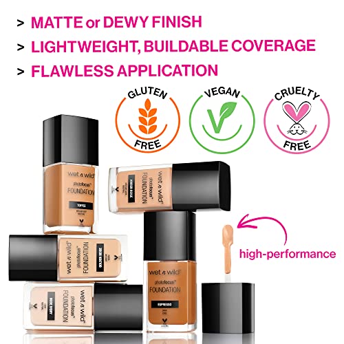 Wet n Wild Photo Focus Matte Liquid Foundation Porcelain 0.29 fl oz (Pack of 4)