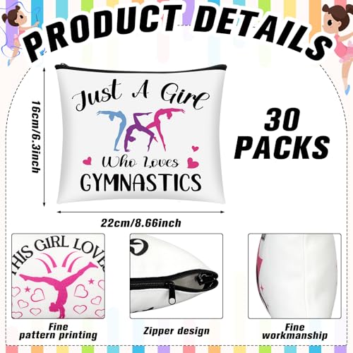 Gymnastics Makeup Bag Set - 30 Pcs Inspirational Cosmetic Bags for Girls - Variation 30