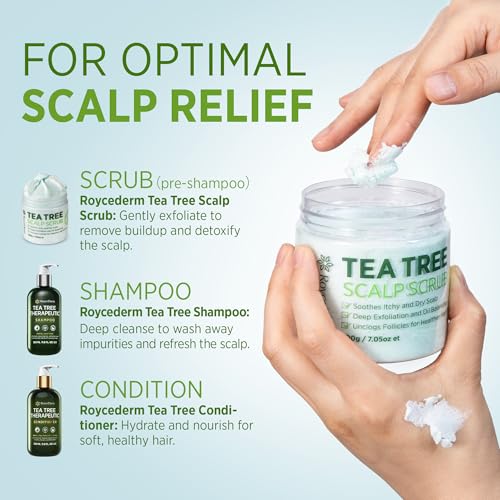 Roycederm Tea Tree Antifungal Shampoo & Conditioner Set for Scalp Care - Folliculitis Relief, Dry & Itchy Scalp, Paraben & Sulfate Free