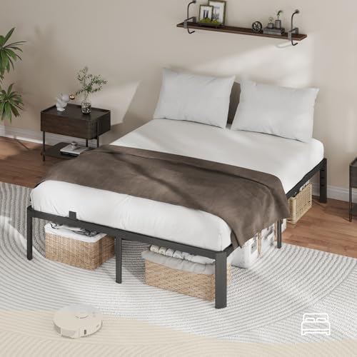 Full Size Metal Bed Frame with Storage - 14 Inch Heavy Duty Platform Bed