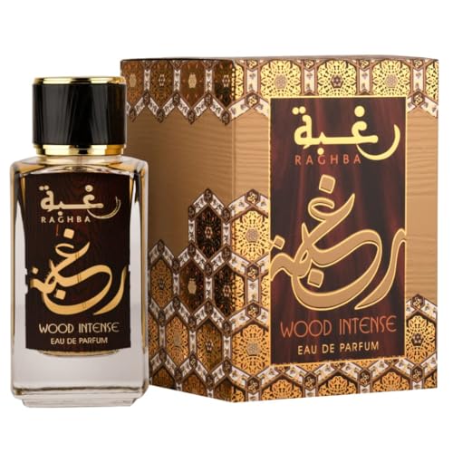 Lattafa Raghba Wood Intense Unisex Eau de Parfum Spray 3.4 Oz - Amber Woody Fragrance