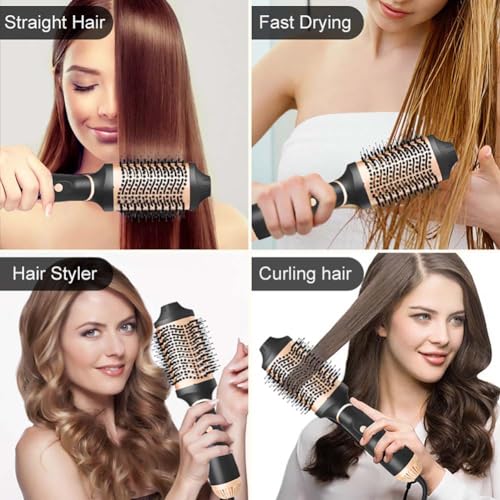 Ebooine 4-in-1 Hair Dryer Brush Volumizer - Golden, Large, Anti-Frizz Ionic Styler