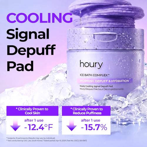 Cooling Signal Depuff Toner Pads - Color Changing Face Masks for Puffiness & Redness Relief, Hyaluronic Acid & Caffeine, 60 Count