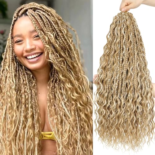 SOKU Goddess Box Braids Crochet Hair 24 Inch - Honey & Platinum Blonde Variation P27/613