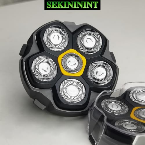 6D Magnetic Replacement Shaving Heads 2PCS Washable for Bald Men's Electric Razors