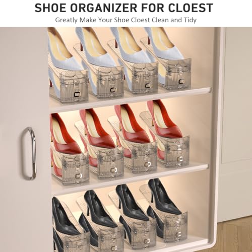 36-Pack Clear Shoe Slot Organizer - Space Saving Shoe Stacker for Closet Storage