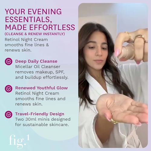Fig.1 Skincare Duo - Micellar Oil Cleanser & Retinol Night Cream, Travel Size