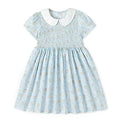 Toddler Girls Smocked Dress - Light Blue, 18 Months - Simplee Kids