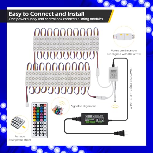 White 80FT RGB LED Storefront Lights for Business Window Signage