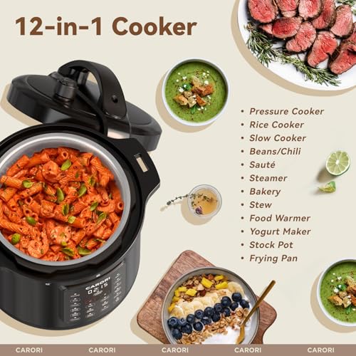 8 Qt Electric Pressure Cooker Multi-Cooker with Stainless Steel Pot - Black
