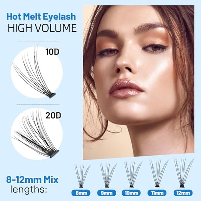 10D /20D Mixed, 0.07mm /0.10 mm Mixed, 8-12mm,10-14mm,12-16mm,14-18mm,16-20mm and Under Eyelashes Mixed C Curl Natural False Eyelash Extension Soft Lashes Individual Eyelashes (8-12mm Mixed)