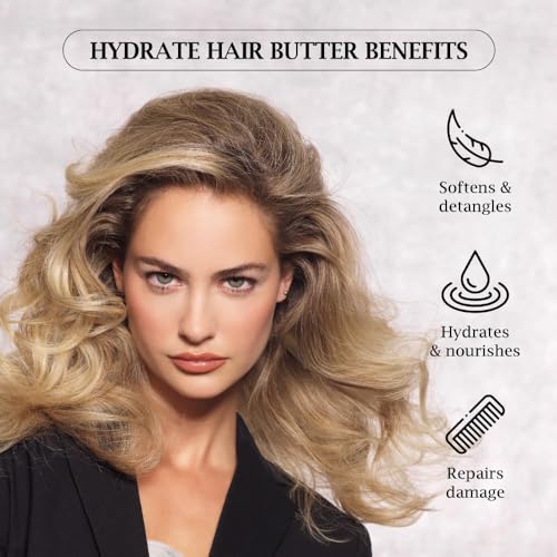 BRITISH M Hydrate Hair Butter 10.14 oz - Intensive Moisturizing Leave-In Treatment for Dry & Damaged Hair