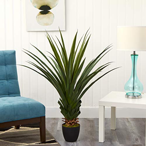 Artificial Spiked Agave Plant - 4 ft Home Decor Faux Plant with Nursery Pot