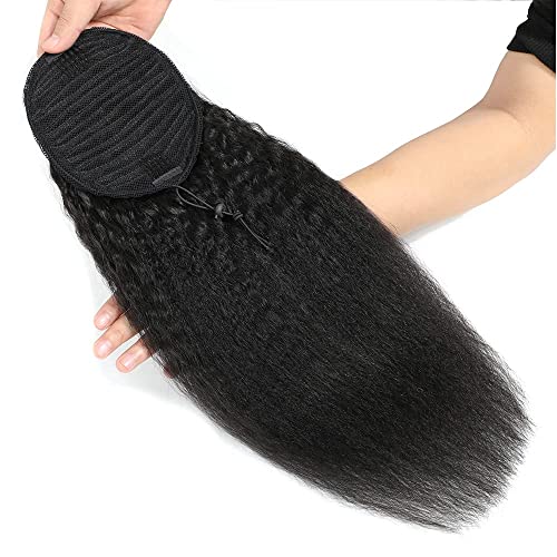 YOUTH HAIR Yaki Straight Ponytail Extension 24 Inch Drawstring for Black Women