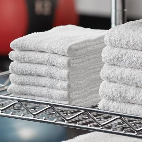 Washcloths 24 Pack 100% Cotton 12 x 12 Inches (White) Durable, Lightweight, Bath Rags, Wash Rag, Commercial Grade and Ultra Absorbent Cleaning Towels