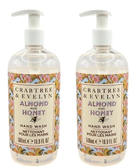 Crabtree & Evelyn Almond & Honey Hand Wash Pack of 2 - Nourishing Moisturizing Soap