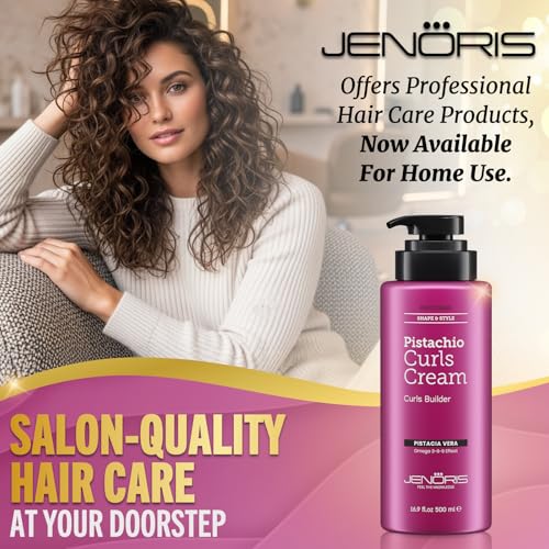 Jenoris 1oz Curl Styling Cream with Pistachio Oil for Frizz-Free Natural Hair