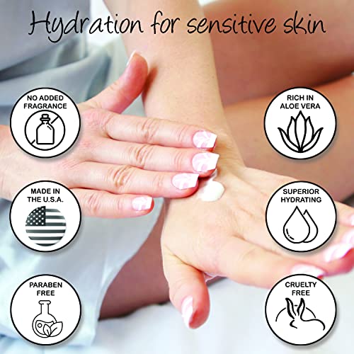Delúvia 8oz Unscented Moisturizing Body & Face Lotion with Aloe Vera, Shea Butter, Jojoba Oil – Daily Hydration for All Skin Types