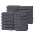 Tens Towels Pack of 24 Washcloths, 12 x 12 Inches, Lighter Weight, Quick to Dry, Super Soft & Absorbent, Gentle Face Towels, Hotel Quality, Perfect for Bathroom, Gym, Spa (Dark Grey, 24 Pack)