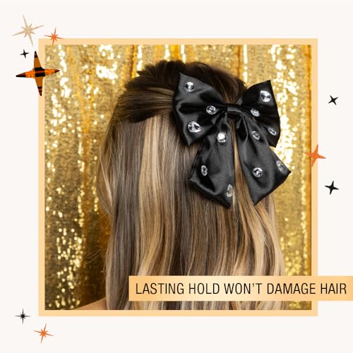 Scunci by Conair Bow Barrette w/Gem Stones - hair accessories - hair accessories for women - Holiday - Black bow - Black hair bows