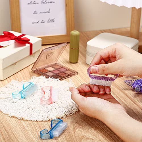 Bokon 400 Pcs Handle Grip Nail Brush Bulk Fingernail Scrub Brush for Toes and Nails Cleaner, Pedicure Scrubbing Tool Kit for Men and Women(Multicolor)