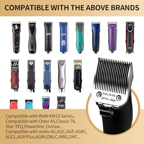 Silver 5/8HT Steel Clipper Blade Compatible with Andis & Oster A5 – 1 Pack Variation of Silver-5/8HT