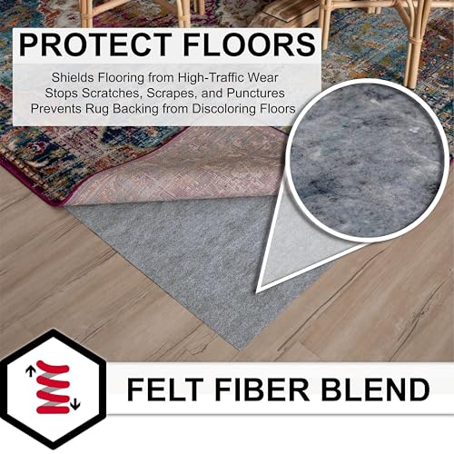 Mohawk Home 8' x 10' Low Profile Non-Slip Rug Pad - Felt Cushion & Rubber Grip, Safe for All Floors