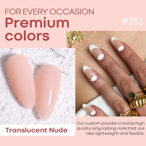 AzureBeauty Nude Pink Jelly Translucent Dip Powder Nail Kit – Long-Lasting Natural Finish