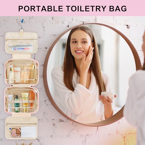 TOPEAST Personalized Hanging Travel Toiletry Bag - Pink G