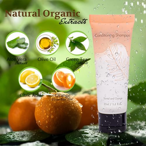 Travel Size 2-in-1 Shampoo & Conditioner Set 100 Pack - Individually Sealed, TSA Approved, Hotel Toiletries