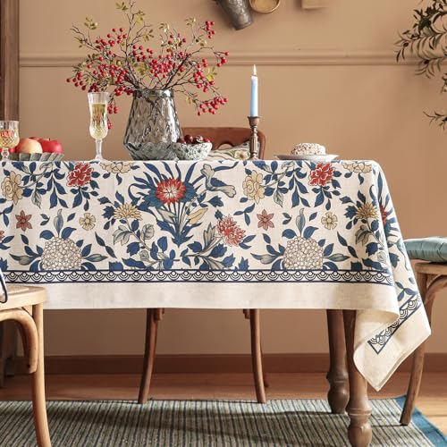 French Linen Tablecloth Rectangular 118x67 Inches Vintage Style Ivar A