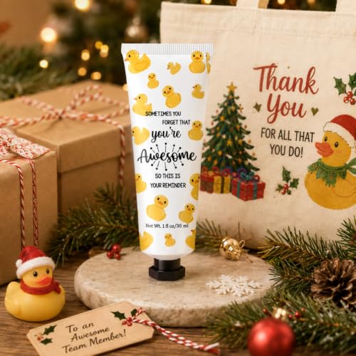 Dimsile 24 Pack Mini Duck Hand Cream Gifts - Moisturizing Skin Care & Motivational Quotes