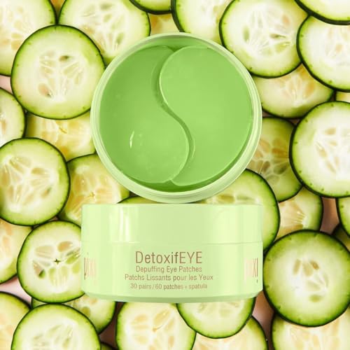 Pixi DetoxifEYE 2-Pack | Depuffing Hydrogel Under-Eye Patches|Cucumber, Gold & Caffeine for Puffy Eyes and Dark Circles | 2 Boxes, 60 Pairs, 120 Patches