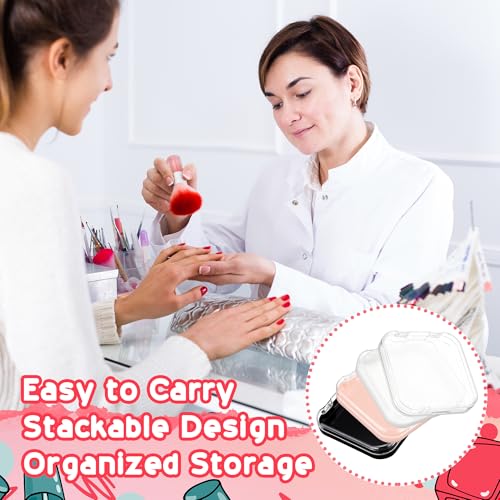 Press On Nail Storage Boxes with Adhesive Tape Set - Pink, White, Black, Clear