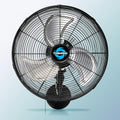 Tornado 16-Inch Pro Series Oscillating Wall Mount Fan - Black, Heavy Duty, 3-Speed, 2850 CFM