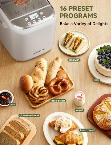 Automatic Bread Maker with 16 Programs, Large Capacity, Easy Operation
