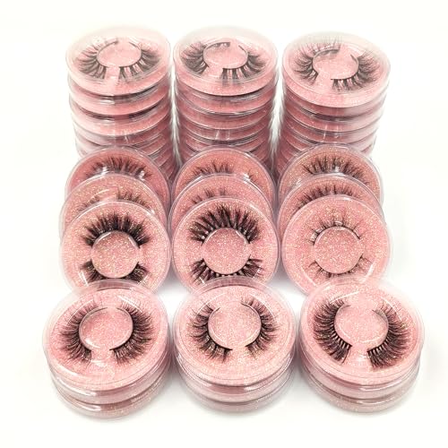 30 Pairs False Mink Eyelashes Set - 10 Styles Thick Natural 5D Volume Reusable Fake Lashes with Storage Box - Cruelty-Free