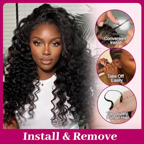 Natural Black Deep Wave Crochet Hair 18 Inch - 30 Strands Feather Synthetic