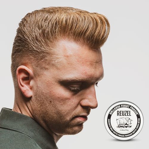 REUZEL Extreme Hold Matte Pomade, Strongest All Day Hold, Water Soluble Styling, No Shine & Flake Free, Easy To Wash Out, For and Hairstyles