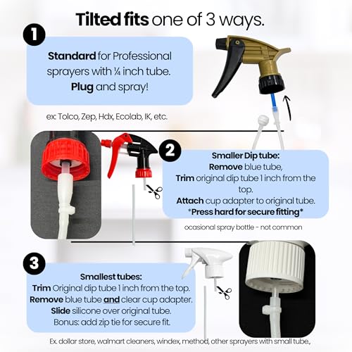Tilted 360 Spray Bottle Adapter - Universal Reusable Spray Nozzle - Variation 6