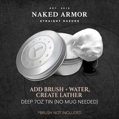 Naked Armor Noah’s Organic Shaving Soap for Men, 7oz Tin, Neutral Scent