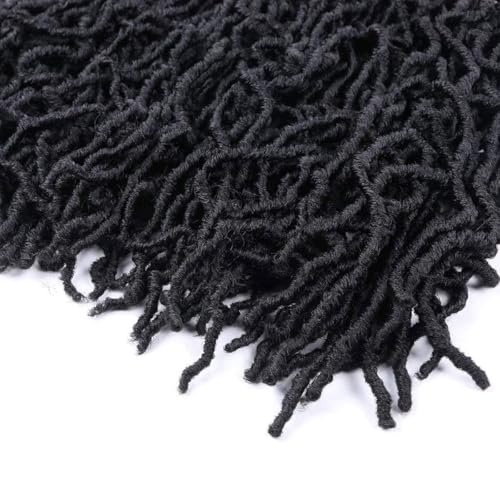 Layashow 24in Soft Locs Crochet Hair Pre-Looped 8 Packs 1B (Pack of 8, 24 Inch)