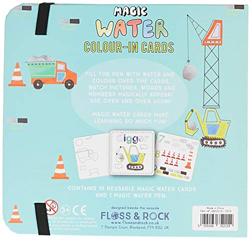 Construction Water Drawing Card Set for Kids - Reusable Water Pen Toys