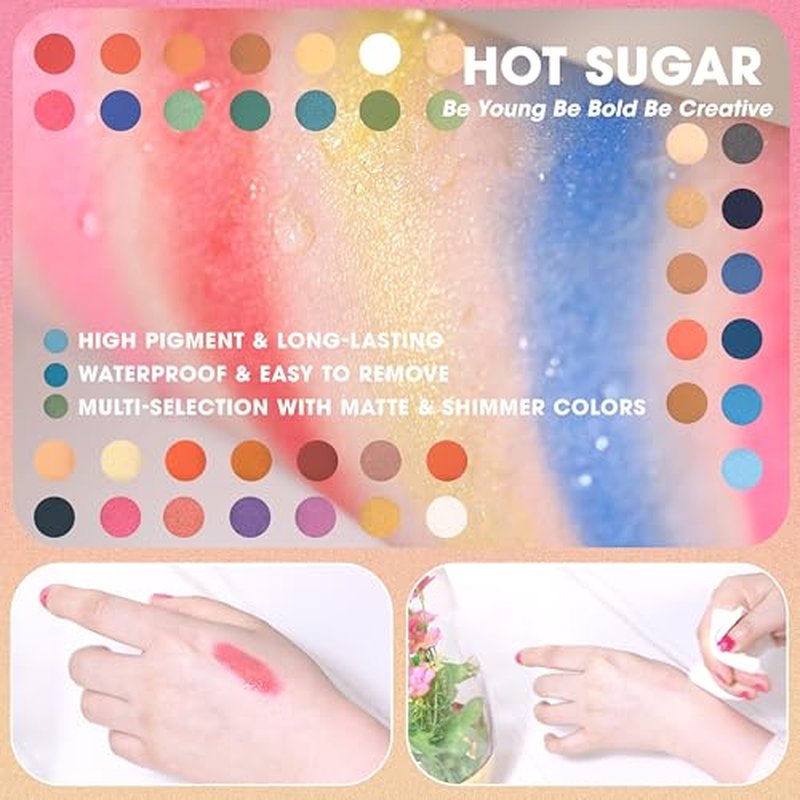 Hot Sugar Kids Makeup Kit, Girls Makeup Kit Age 4-6 7-8 10-12, Unicorn Gift for Girls Birthday Christmas (Green)